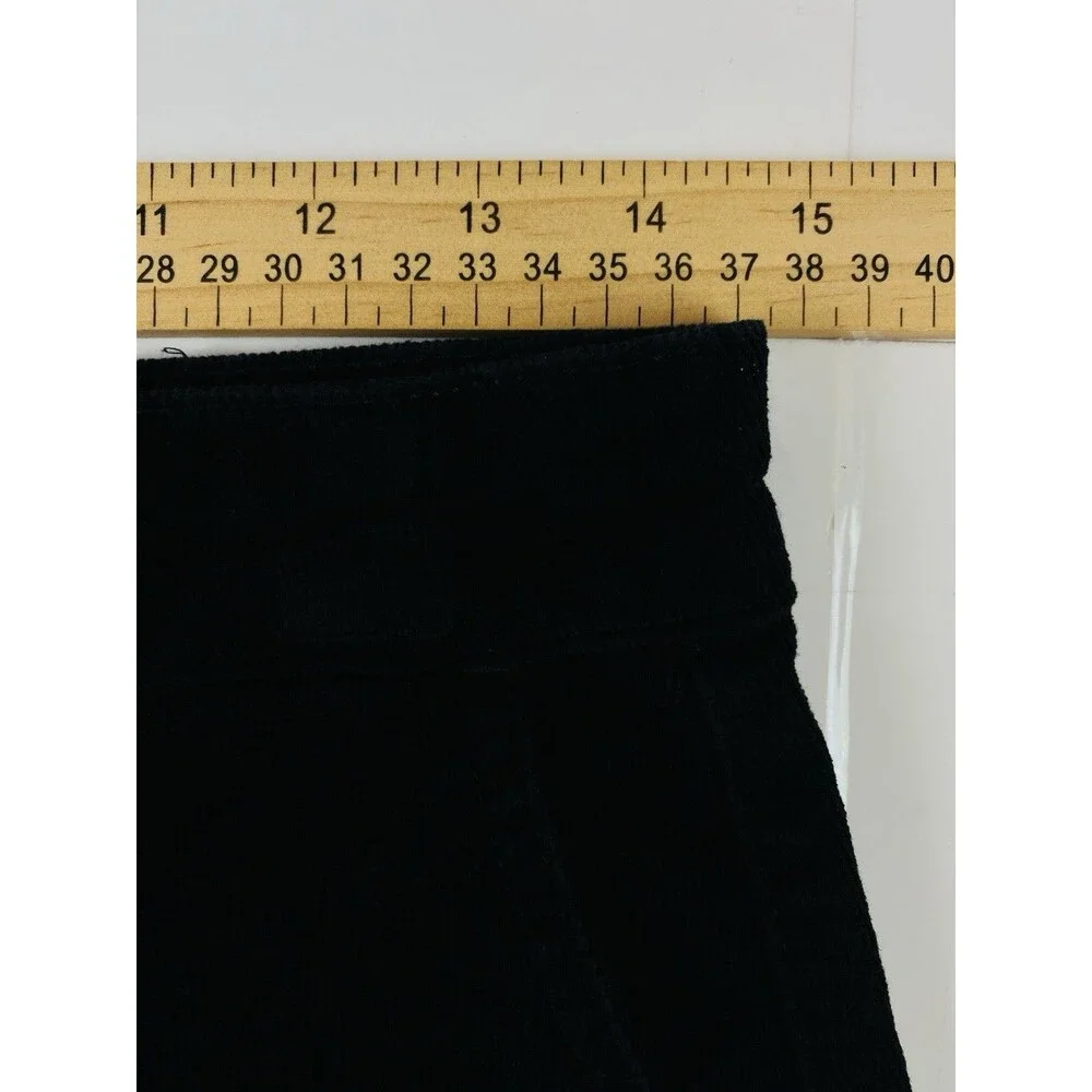 Time & Tru Black Corduroy Midi Skirt Size 4 Dark Academia Goth Romantic Grunge